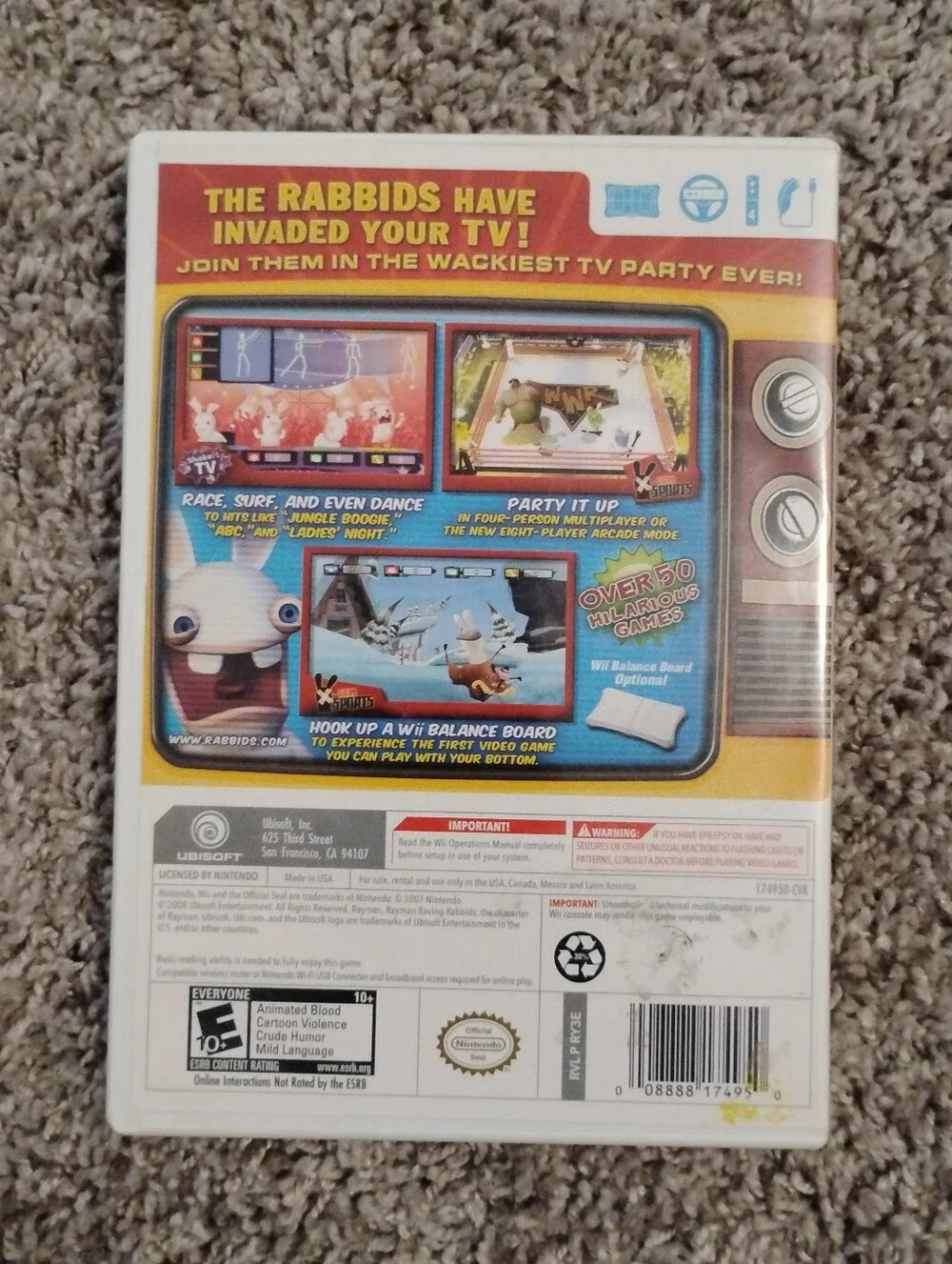 Rayman Raving Rabbids TV Party (Nintendo Wii) - Complete in Box (CIB)